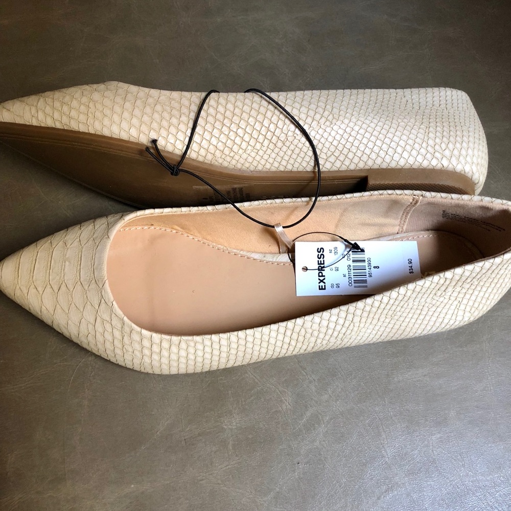 NWT Express Snakeskin Flats